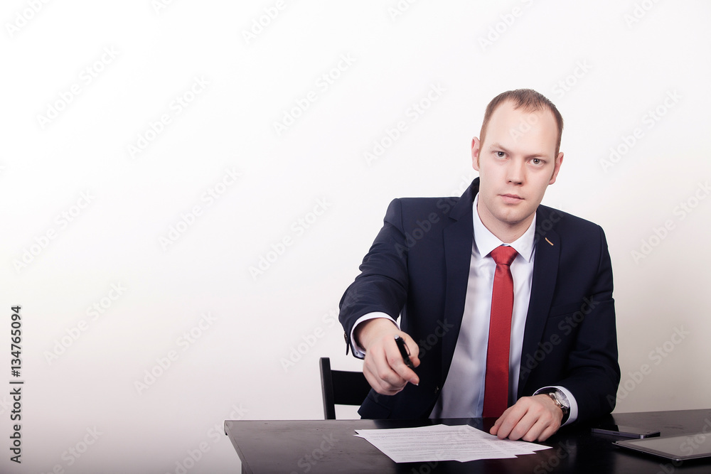 Business agreement signing, businesswoman handwriting signature on contract document at office desk