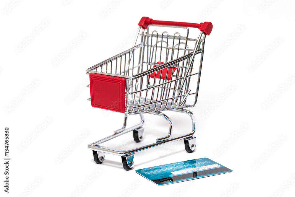 Shopping cart and credit card Shopping cart and credit card
