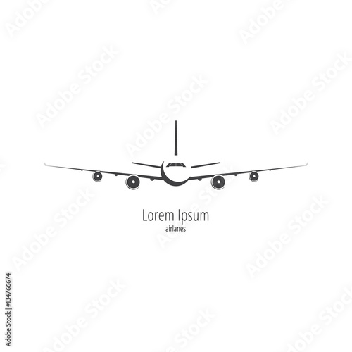 Airplane logo. Vector illustration isolated on white
