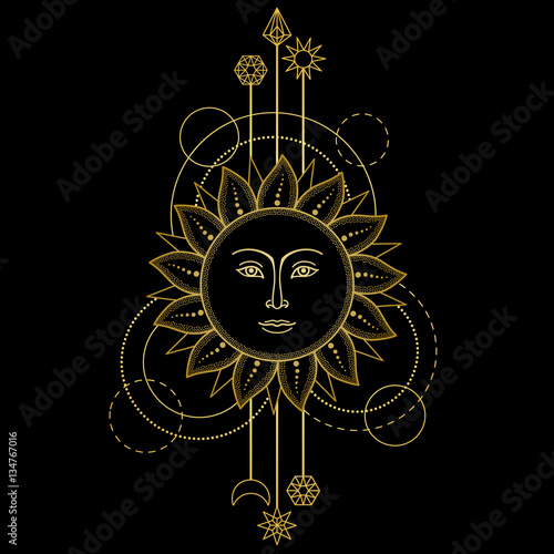 Gold Sun Modern Symbol