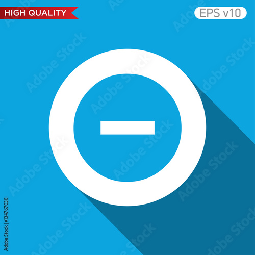 Colored icon or button of minus symbol with background