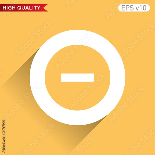 Colored icon or button of minus symbol with background