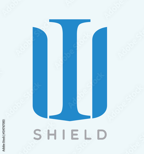 Shield and I Letter Logo