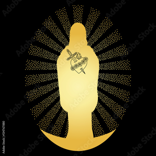 Gold Virgin Mary Silhouette