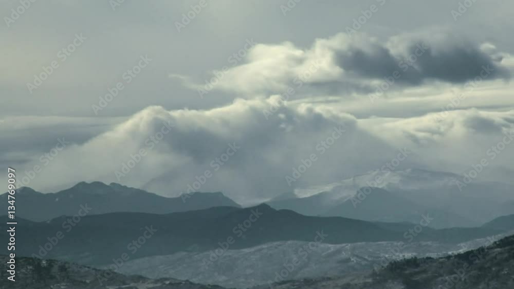 Winter Storm Clouds Bring Snow to Mountains Winter Storm Clouds Bring Snow to Mountains