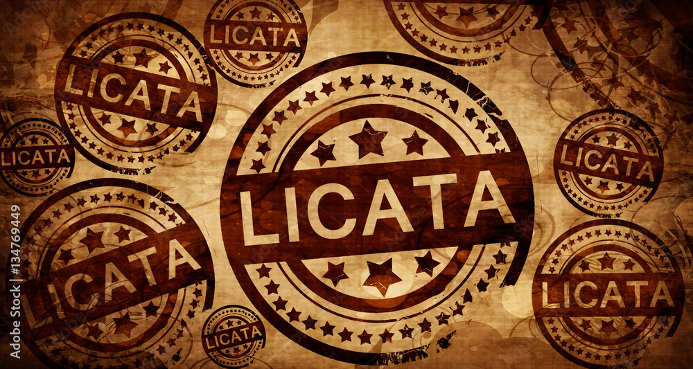 Licate, vintage stamp on paper background