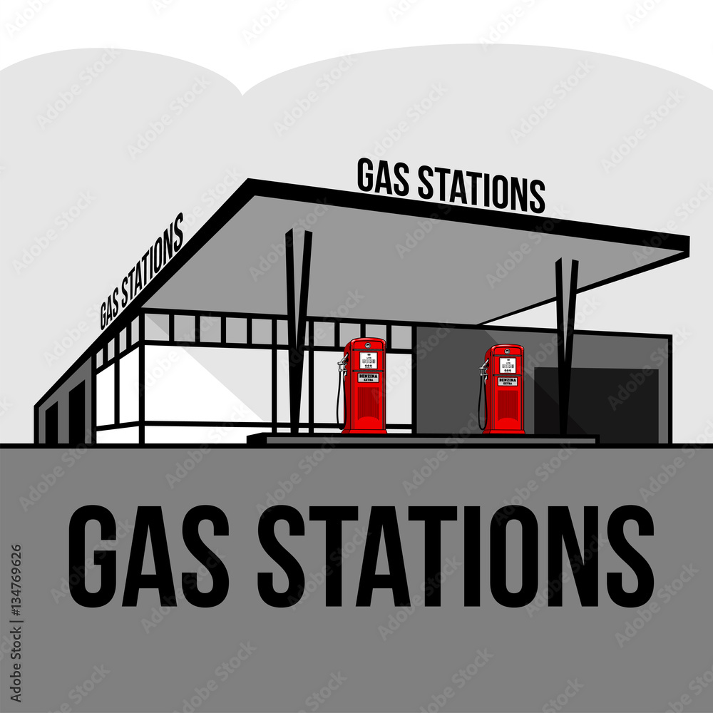 Fototapeta premium vintage gas stations