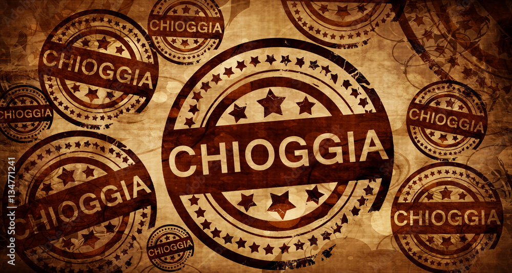 Chioggia, vintage stamp on paper background