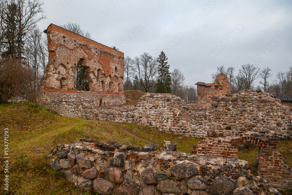 Ruins of medieval castle in Viljandi, Estonia