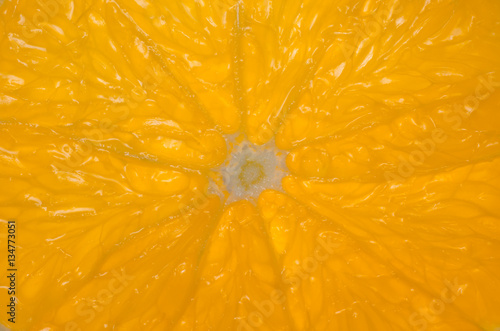 Orange in a cut on white background