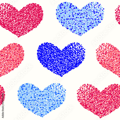 The Pattern of Bright Hearts. Valentine's Day. Love. Seamless.