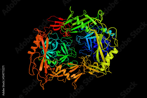 Streptokinase (3d structure), a thrombolytic medication and enzy photo