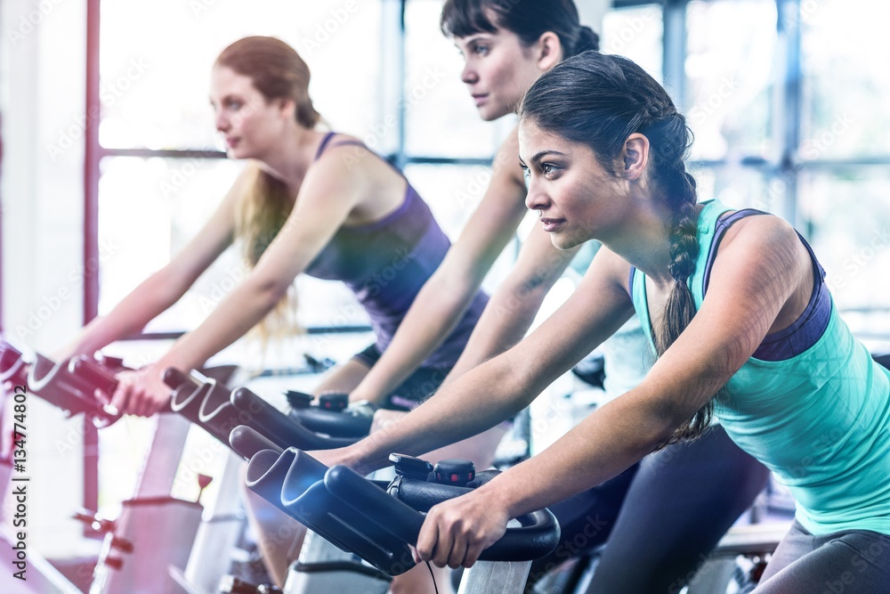 Woman working out at gym