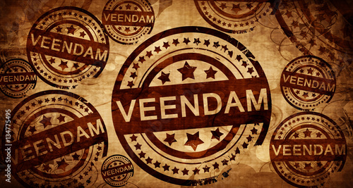 Veendam, vintage stamp on paper background photo