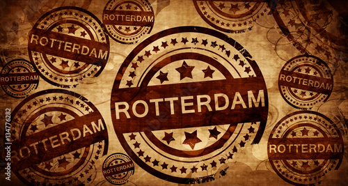 Rotterdam, vintage stamp on paper background