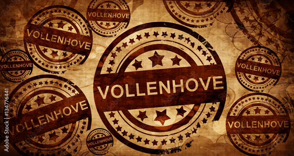 Vollenhove, vintage stamp on paper background