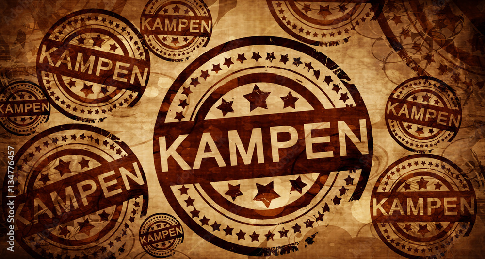 Kampen, vintage stamp on paper background