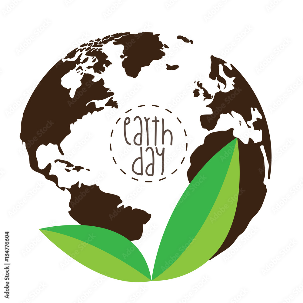 Colored Earth Day Graphic Design Vector Illustration Stock