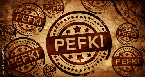 Pefki, vintage stamp on paper background © Argus