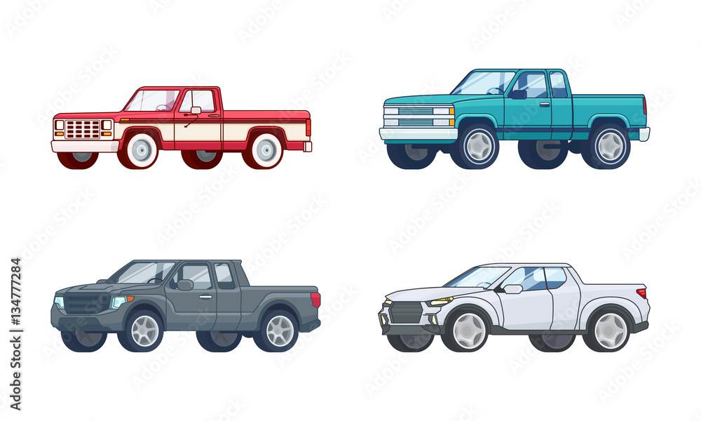 Colorful Pickup Truck Models Collection