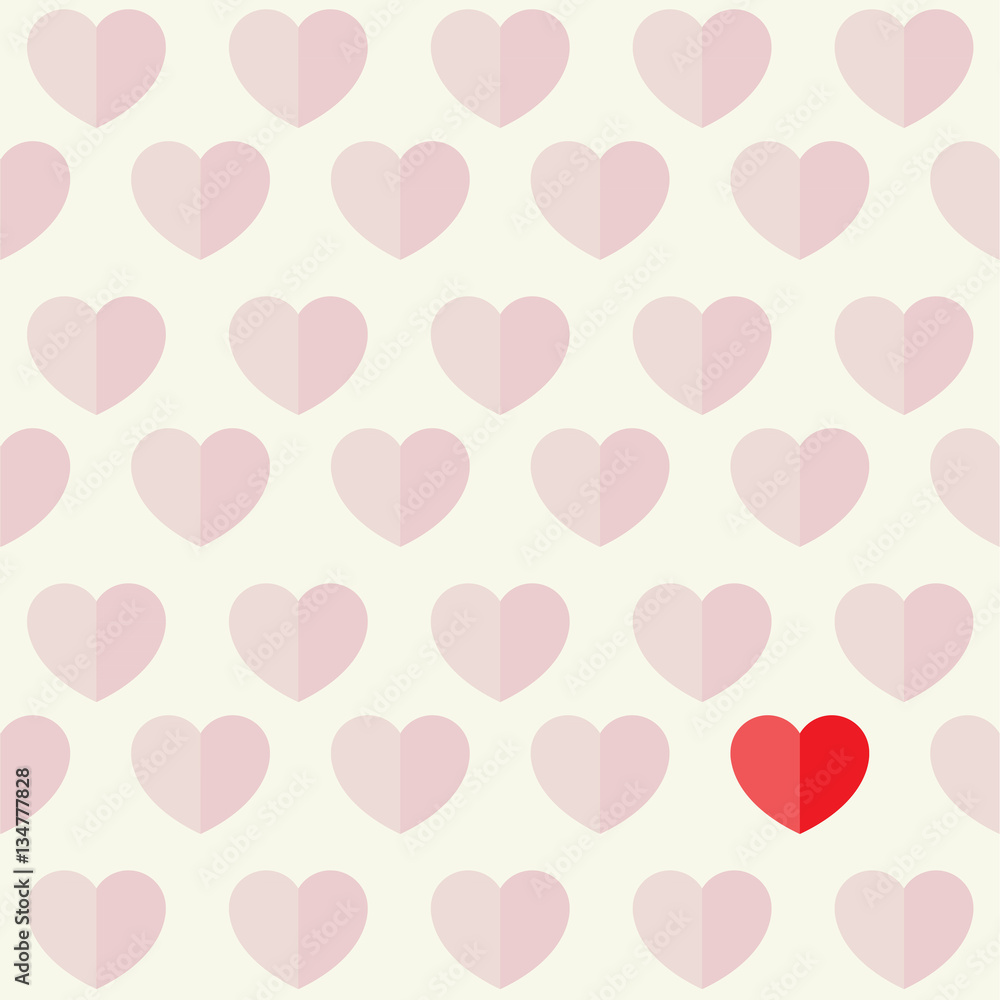 Hearts and Love Flat Icon Design Background Illustration