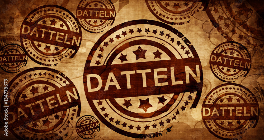 Datteln, vintage stamp on paper background