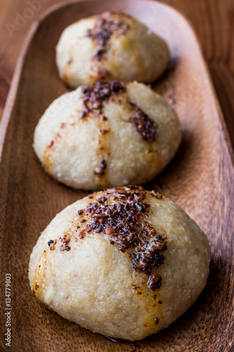 icli kofte / Boiled kibbeh / Quibe with butter sauce. photo