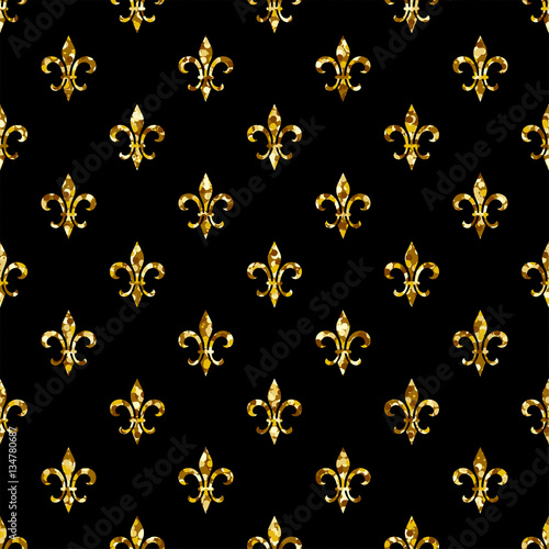 fleur-de-lis seamless pattern. Ols style template. Floral classic texture. Fleur de lis royal lily retro background. Design vintage for card, wallpaper, wrapping, textile.