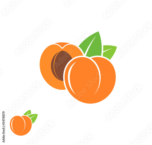 Peach. Abstract fruit on white background