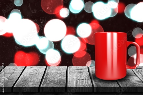 Composite image of close up of red mug 3d