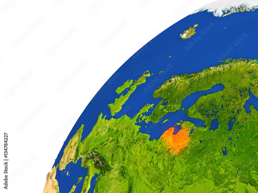 Country of Latvia satellite view