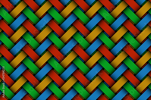 Vector colored woven fiber seamless pattern
