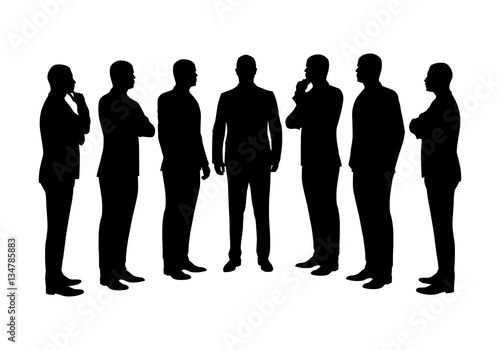 Business men, set of vector silhouettes