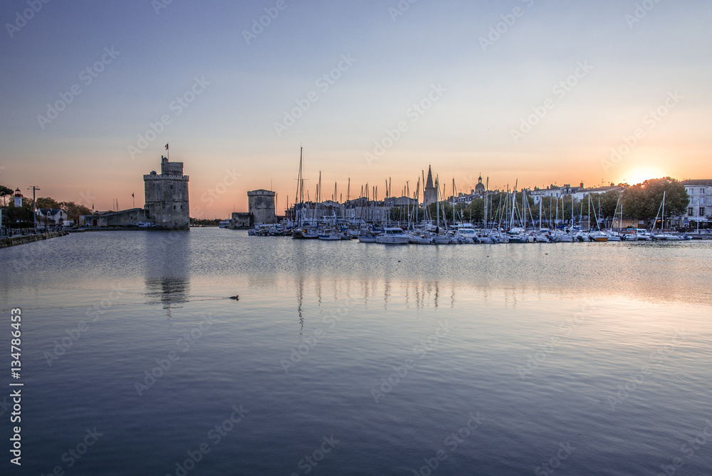 Port de la Rochelle au crépuscule