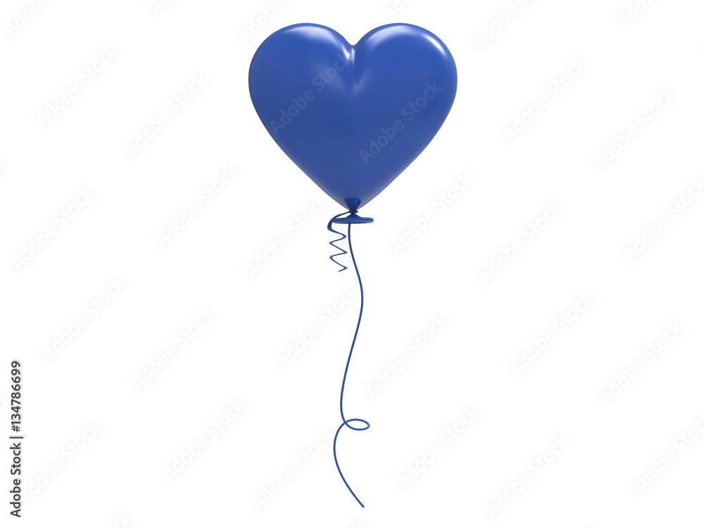 Fototapeta 3D illustration blue balloon heart