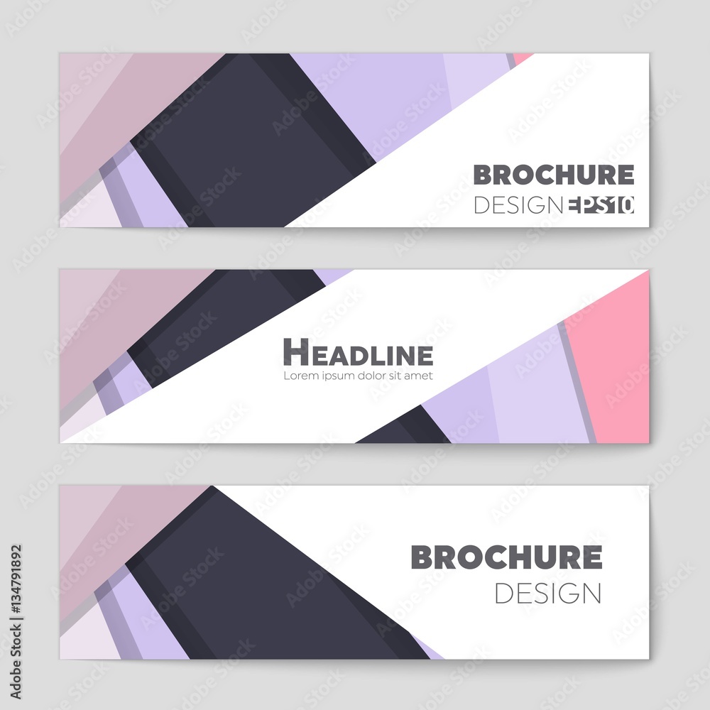 Fototapeta premium Abstract vector layout background set. For art template design, list, front page, mockup brochure theme style, banner, idea, cover, booklet, print, flyer, book, blank, card, ad, sign, sheet,, a4.