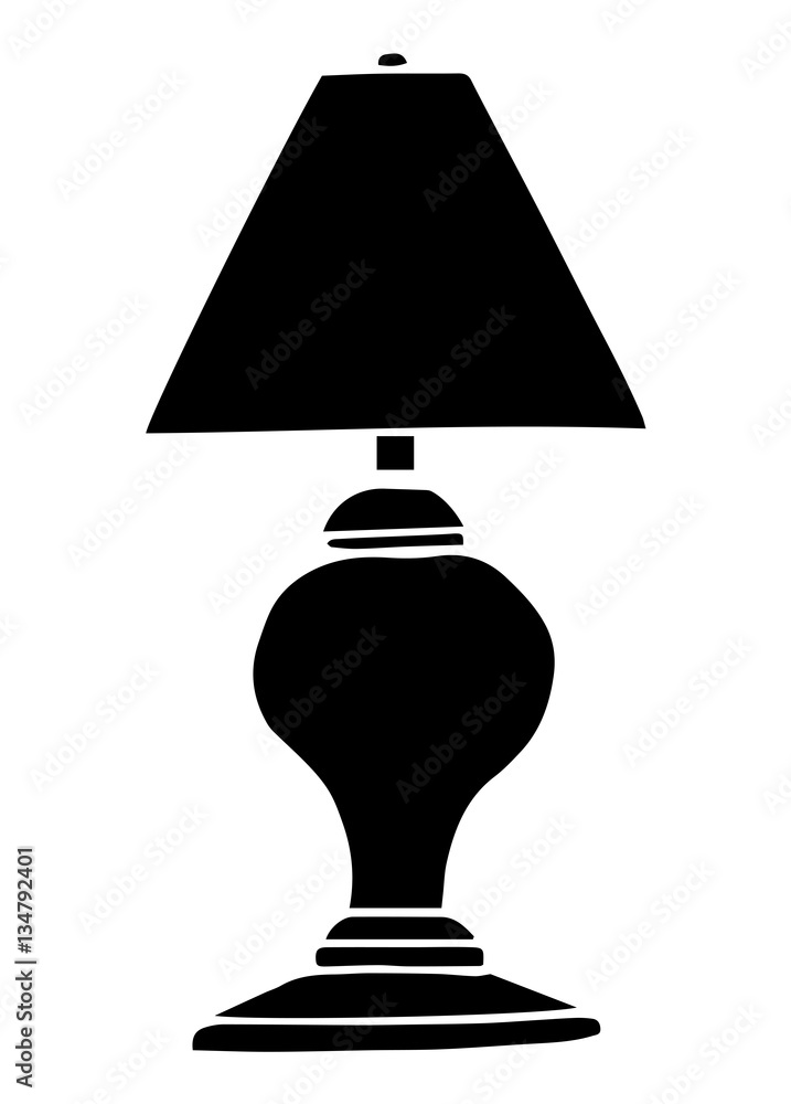 Table lamp isolated on white background. Vector illustration in a sketch style. Table lamp isolated on white background. Vector illustration in a sketch style.