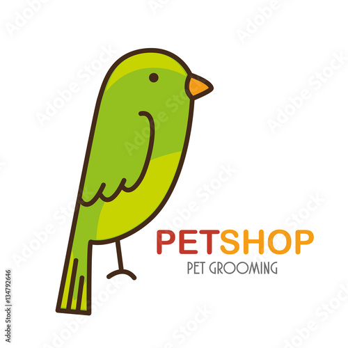 parrot pet shop icon vector illustration design