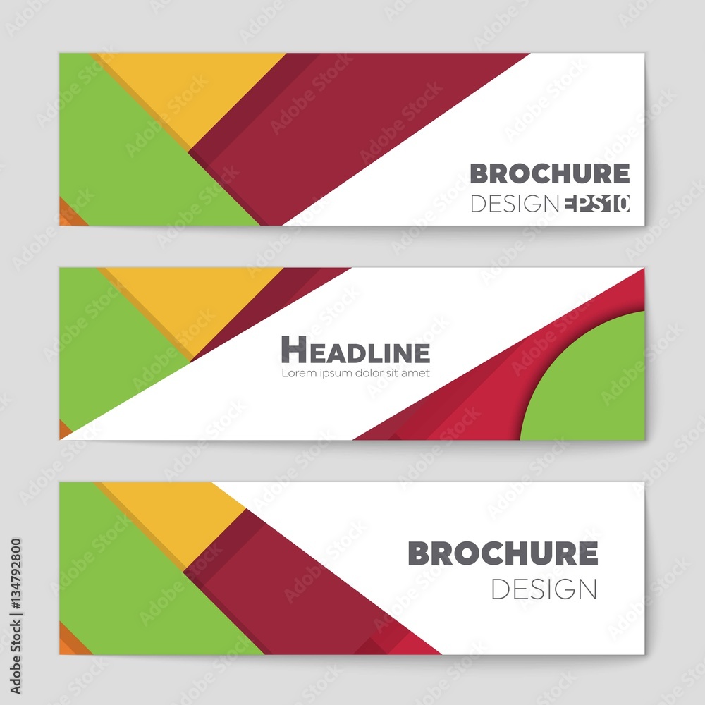 Fototapeta premium Abstract vector layout background set. For art template design, list, front page, mockup brochure theme style, banner, idea, cover, booklet, print, flyer, book, blank, card, ad, sign, sheet,, a4.