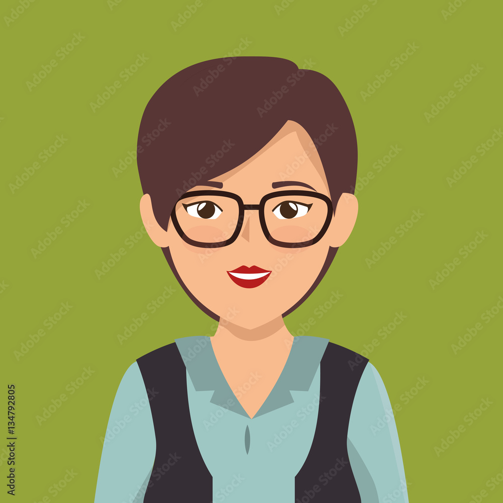 businesswoman character avatar isolated vector illustration design