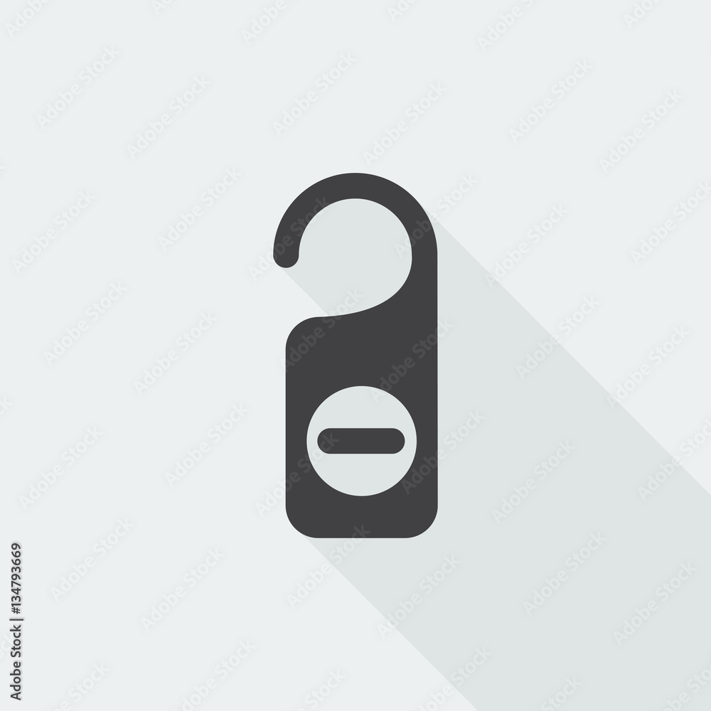 Black flat Hotel Hanger icon with long shadow on white backgroun Black flat Hotel Hanger icon with long shadow on white backgroun