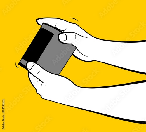 Hands shaking paint before open