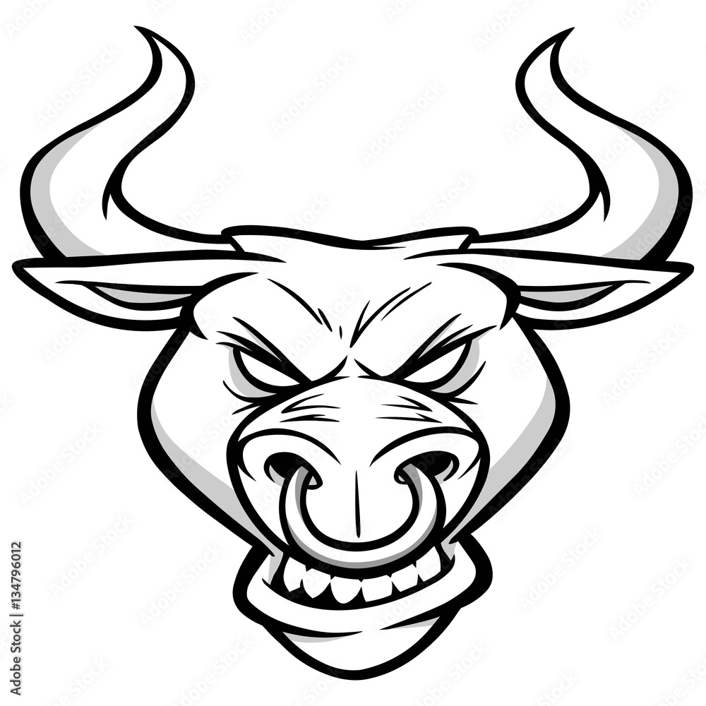 Bull Mascot Head Illustration Bull Mascot Head Illustration