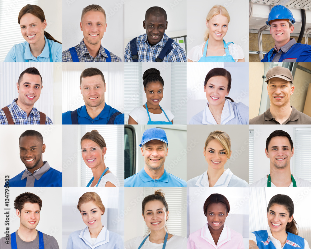 Collage Of Worker Collage Of Worker