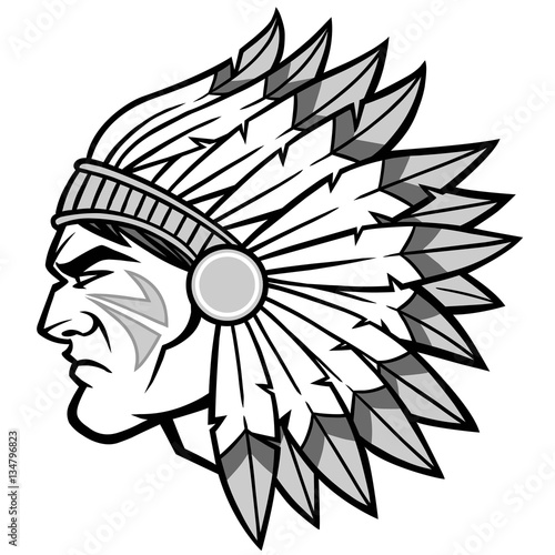 Indian Warrior Chief Illustration