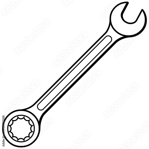 Open End Wrench Icon Illustration