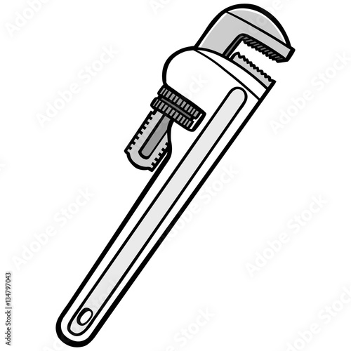 Pipe Wrench Illustration