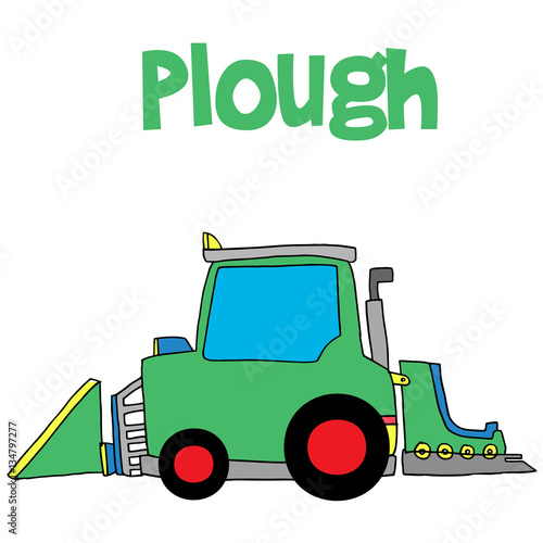 Hand draw of plough vector