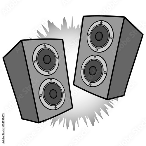 Stereo Speakers Illustration