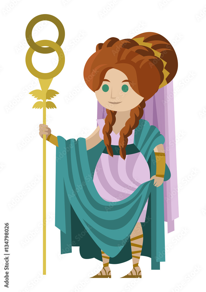 Hera Juno Roman Greek Goddess Of The Marriage Stock Vektorgrafik 